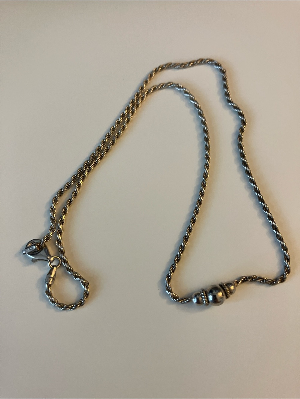 Sterling Silver Chain with Beaded Accents
